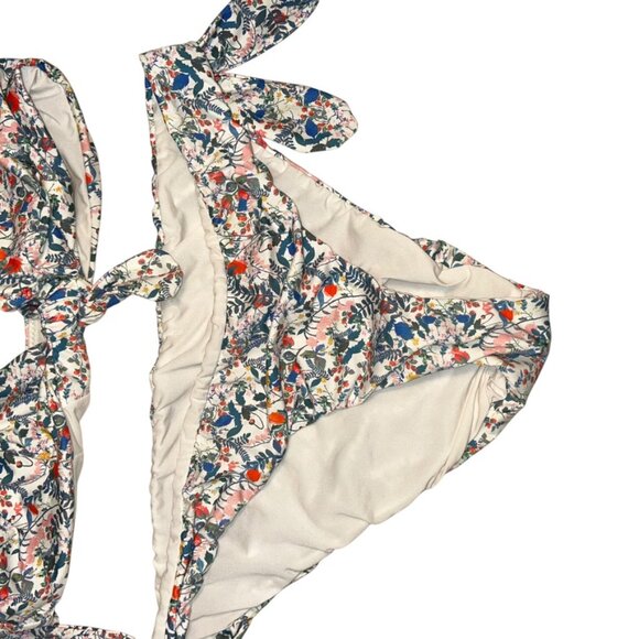J. Crew Liberty London white Floral print bikini suit S - Picture 3 of 4